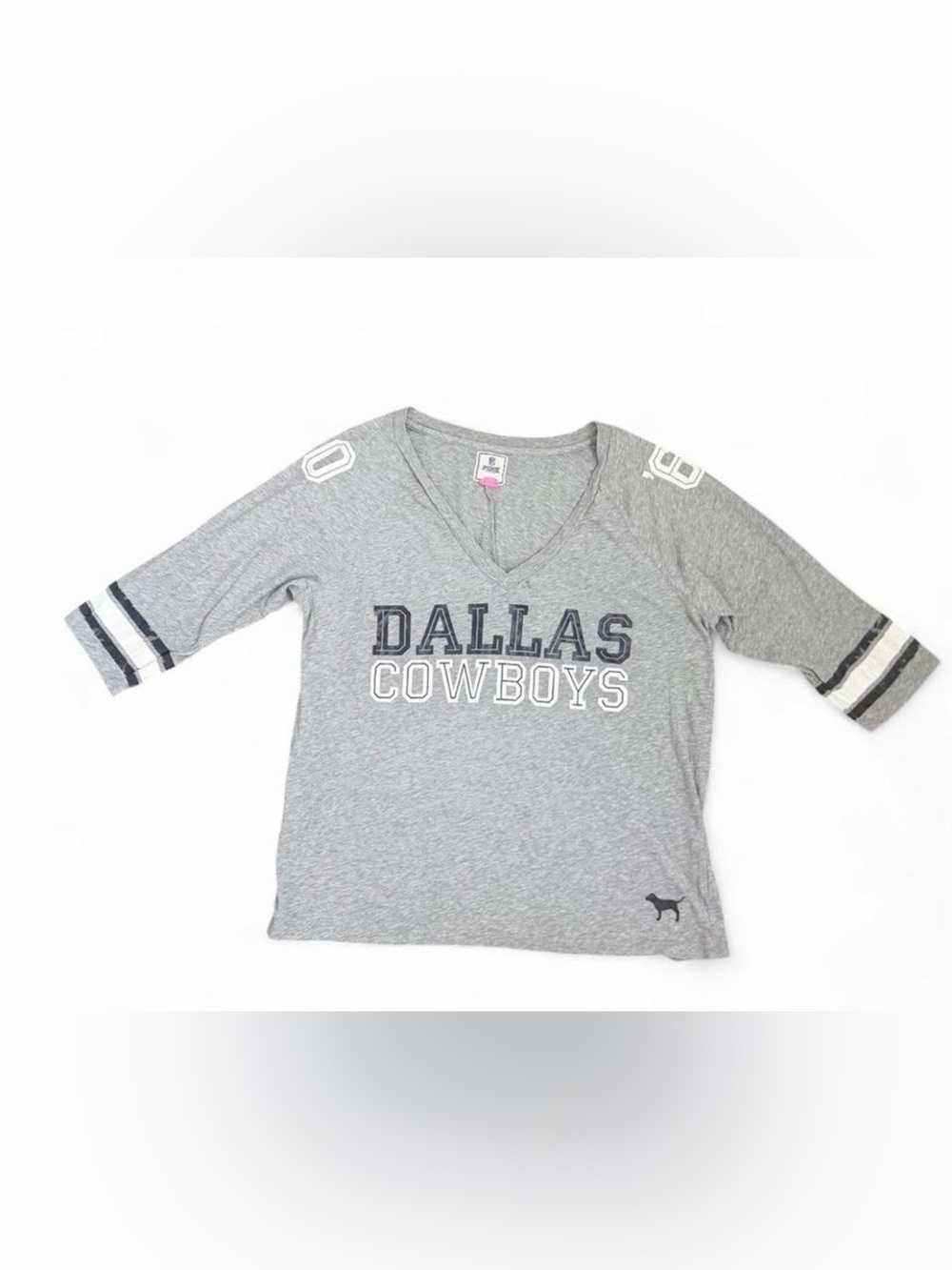 Victoria secret vintage Dallas Cowboys quarter sleeve V-Neck Tee size large